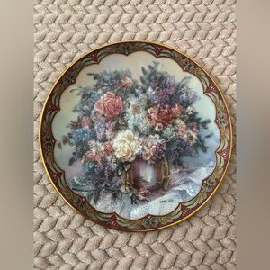 Lena Liu Magic Makers Floral Decorative Plate with Gold Accents 8.25”